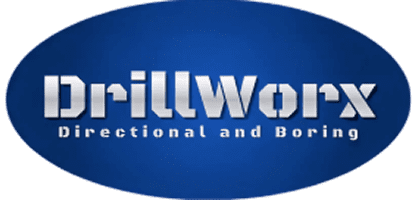 DrillWorx logo on blue background