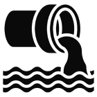 Pipe discharging water into river