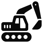 Excavator icon silhouette
